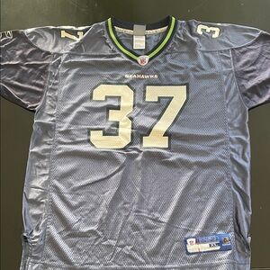 Reebok blueand Gray Seahawks Jersey #37 Shaun Alexander
